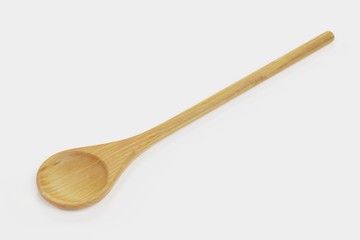 Realistic 3d Render of Wooden Spoon