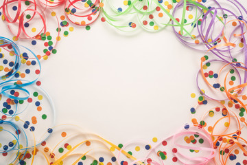 Colorful carnival or party frame on white background