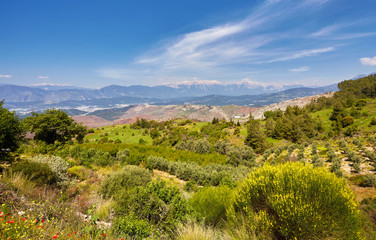 View on the mountains in Kemer area