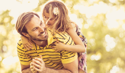 Fototapeta premium Dad, you're so funny.