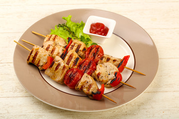 Grilled turkey skewer