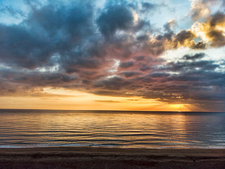 Scenic sunset above tropical beach