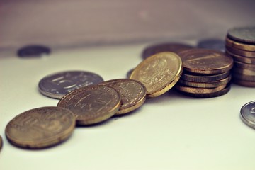 background numismatics world coin metal money round euro ruble country dong russia vietnam currency thailand swiss cyprus eu union collection hobby much wealth purchase sale business georgia lari