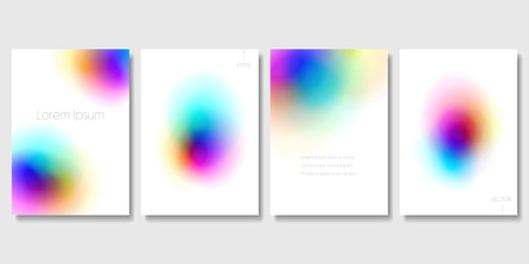 Set of Colorful Modern Templates with Abstract Blurred Graphic Elements. Applicable for Banners, Posters, Web Backgrounds and Cover Prints. EPS 10 Vector.
