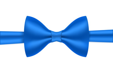 Blue ribbon bow wrapping. Bow tie