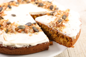 pumpkin pie and nuts