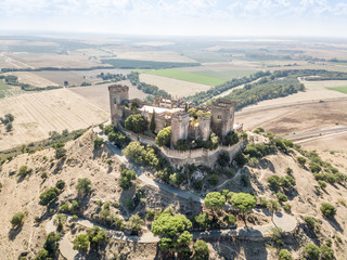 Fototapeta na wymiar Aerial view of Castle of Almodovar del Rio, Andalusia, Spain