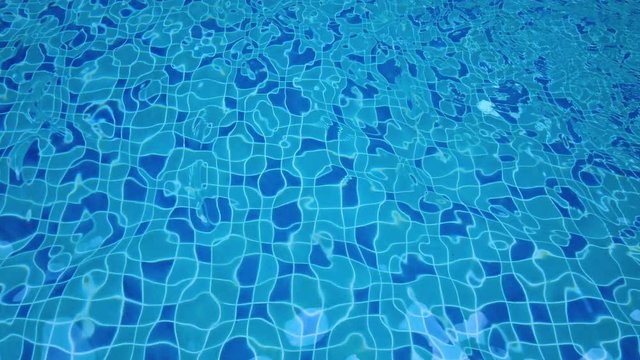 footage of Blue water in swimming pool.