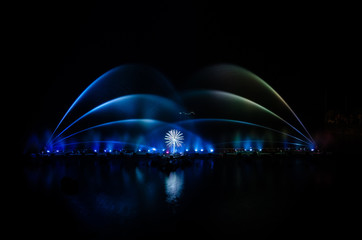 Fountain music show at Dok Krai Reservoir Rayong