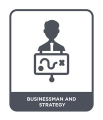 businessman and strategy icon vector
