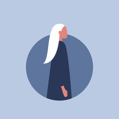 Young female character side view