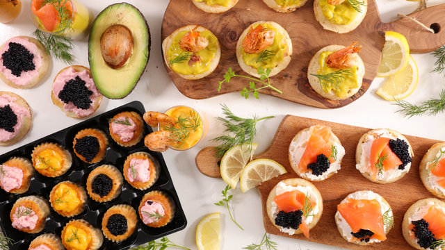 assorted festive canape