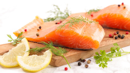 raw salmon on board