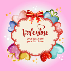 wreath colored valentine love template