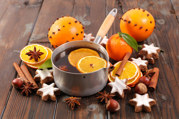 winter tea with fruits and spices
