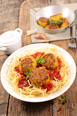 spaghetti with vegetarian ball