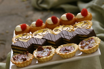cake with fruits and berries