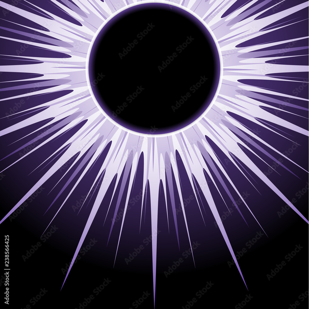 Wall mural abstract universe. creative background outer space with eclipse. vector illustration.