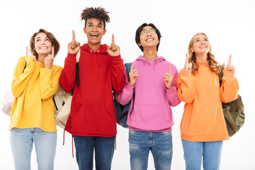 Obraz premium Group of cheerful teenagers isolated