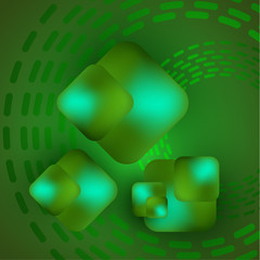 Geometric shapes square and rhombus on a colored background. Volume, bright colors, broken lines, mesh. Abstract background for your design. Modern vector illustration.