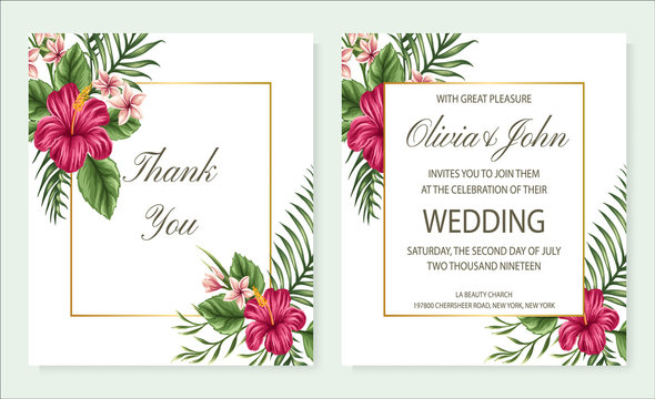 Wedding invitation and thank you card