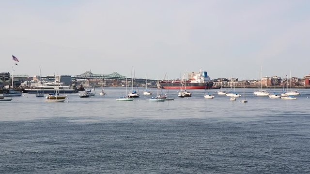 Boston Harbor and Tobin Bridge
