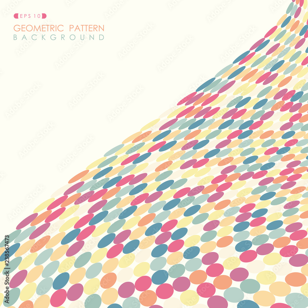Poster Abstract mesh style of colorful round cube pattern background.
