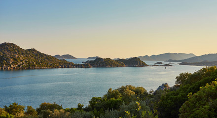 Majestic panoramic view of the Kekova Island and Kalekoy, Turkey