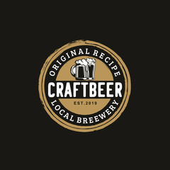Fototapeta na wymiar Vintage Country Emblem Typography for Beer / Restaurant Logo design