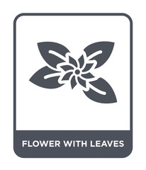 flower with leaves icon vector