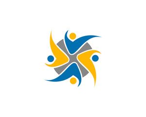 Team Work Logo Design Template