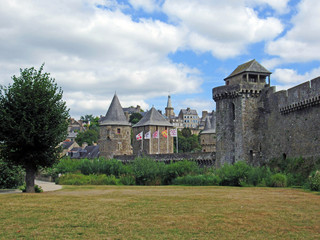 Fototapeta na wymiar The medieval castle and town of Fougeres, Brittany, northwestern France