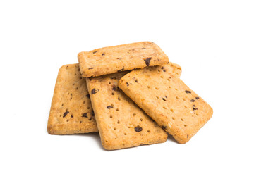 chocolate chip cookies isolated