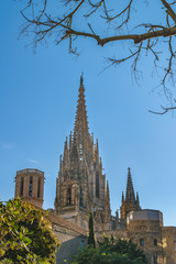 Barcelona Cathedral Exterior, Gothic District, Spain