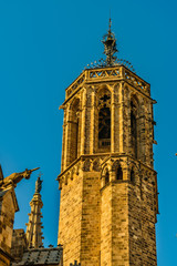 Fototapeta na wymiar Barcelona Cathedral Exterior, Gothic District, Spain