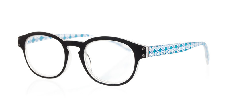 blue Eye Glasses Isolated on White background