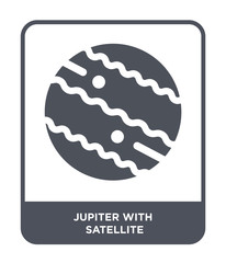 jupiter with satellite icon vector