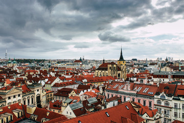 Naklejka na ściany i meble Roofs of Prague 1