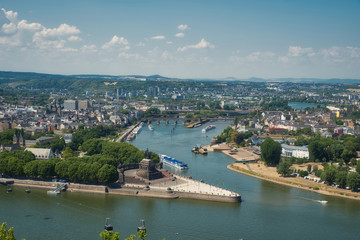 Das Deutsche Eck in Koblenz am Rhein Rheinland Pfalz