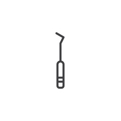 Dental instruments outline icon. linear style sign for mobile concept and web design. Dentist tool simple line vector icon. Symbol, logo illustration. Pixel perfect vector graphics