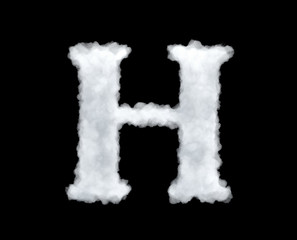 3d rendering of a letter-H-shaped cloud isolated on black background.