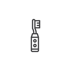 Electric Toothbrush outline icon. linear style sign for mobile concept and web design. Oral hygiene simple line vector icon. Dental care symbol, logo illustration. Pixel perfect vector graphics