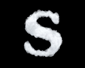 Fototapeta premium 3d rendering of a letter-S-shaped cloud isolated on black background.