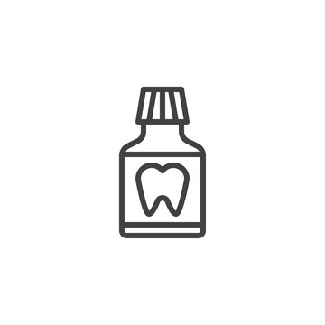 recommend clip art: Tooth mouthwash outline icon. linear style sign for mobile concept and web design. Dental care simple line vector icon. Oral hygiene symbol, logo illustration. Pixel perfect vector graphics