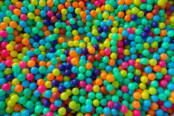 Colorful plastic balls for children playing in playground room