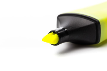 colour highlighter isolated over a white background, close up plan