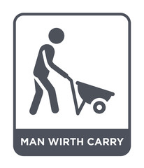 man wirth carry icon vector