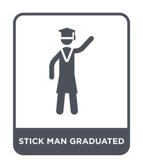 stick man graduated icon vector