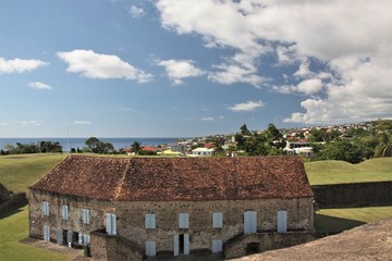 Guadeloupe, bâtiment principal du fort Delgres à Basse Terre