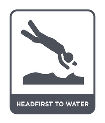 headfirst to water icon vector